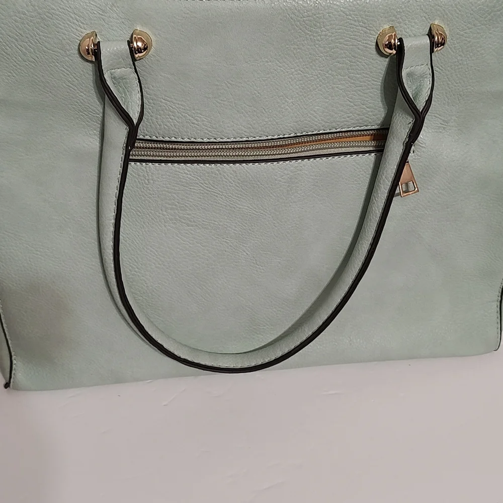 Seafoam Green Satchel / Shoulder  Bag W/Bow Large Bag